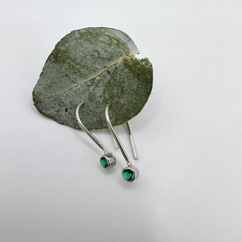 Heavy hoop earrings-Gemstone Ear-Pins