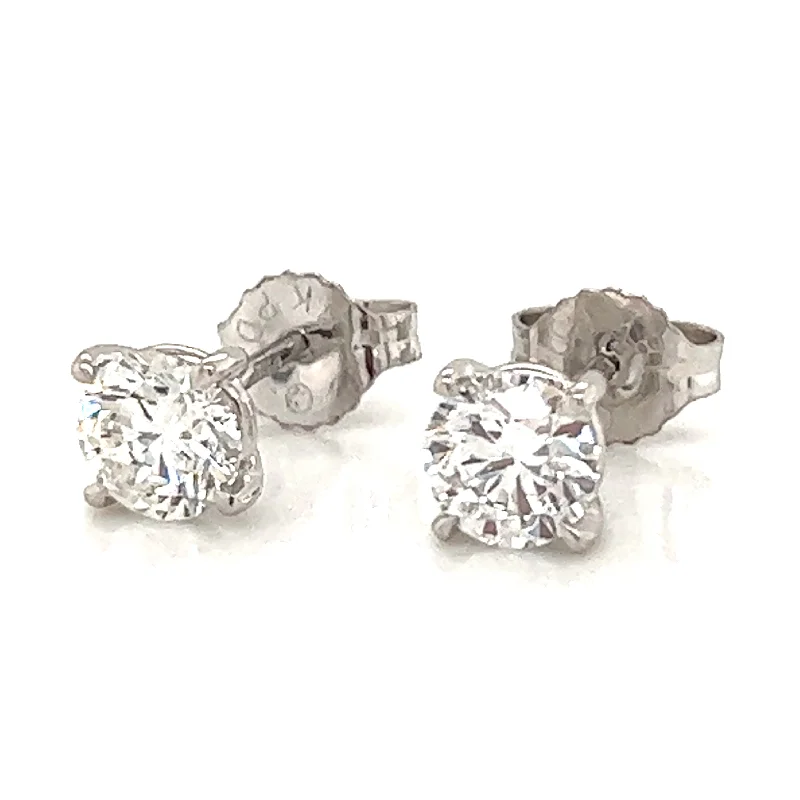 Pink gold earrings-1ct Total Laboratory Created Diamond Earrings