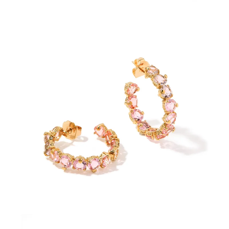 Solid cuff earrings-Halcyon Pink Ombre Hoop Earrings