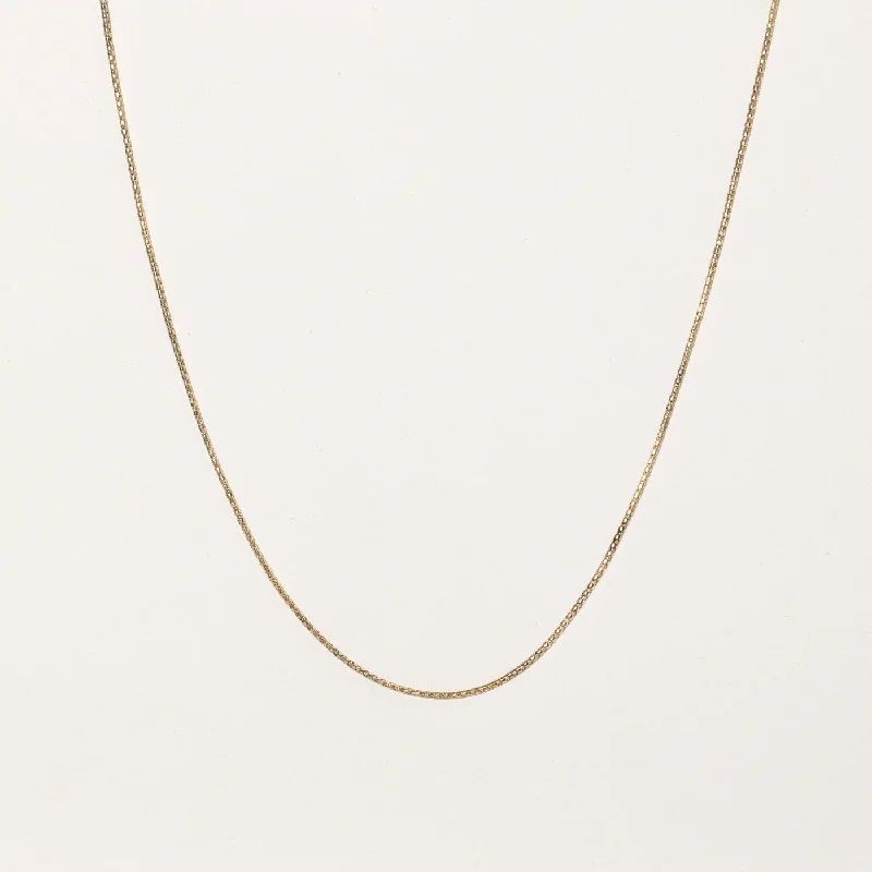 Mesh choker necklaces-14k Yellow Gold Box Link Chain | 22" |