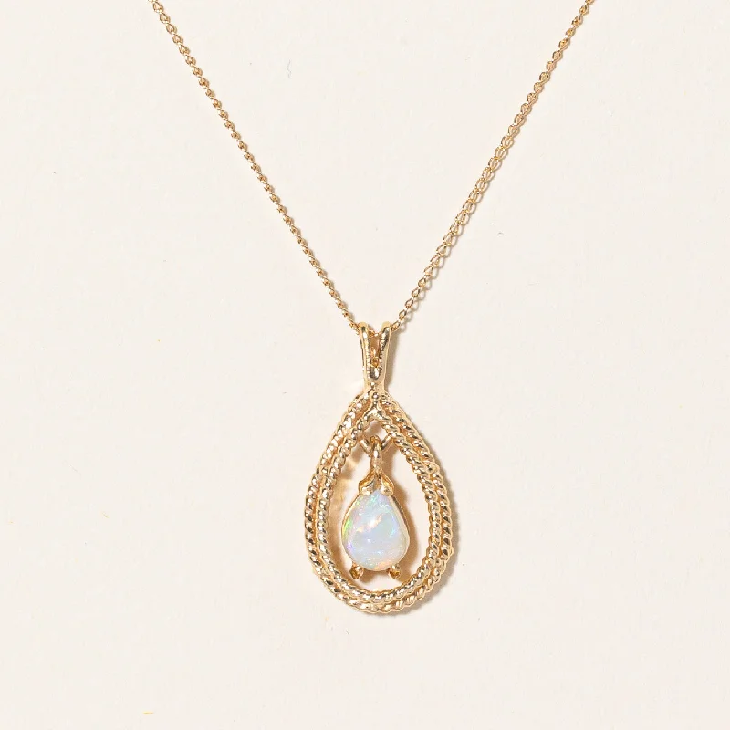 Tight clasp necklaces-Opal Pendant Necklace | 0.50ct | 16" |