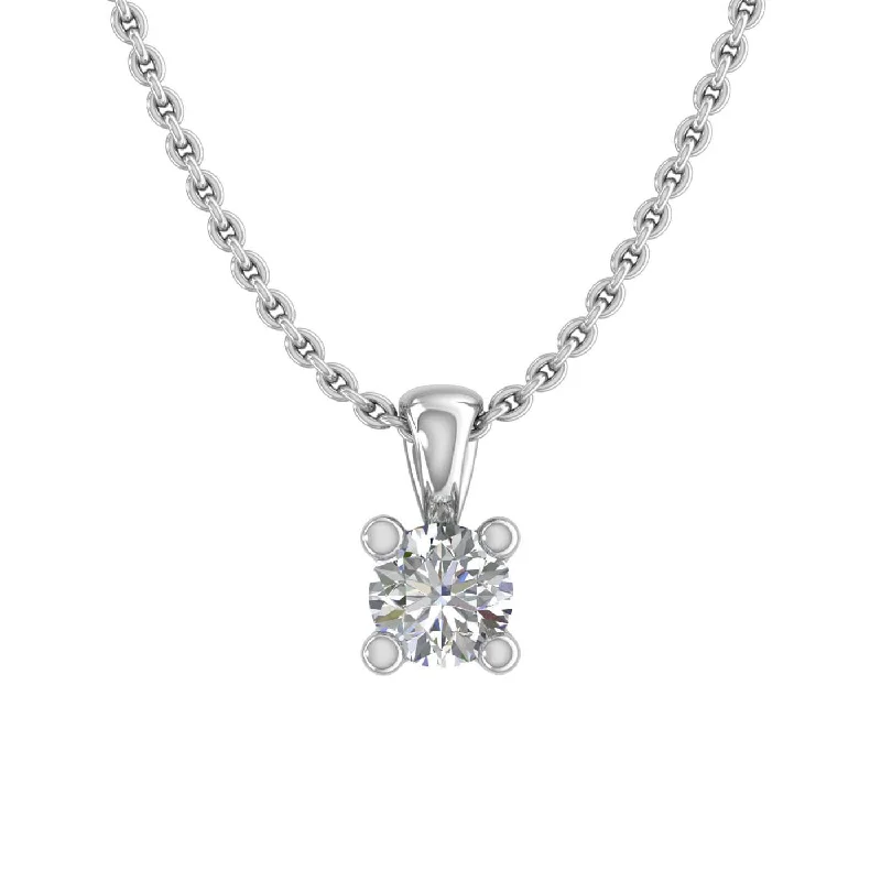 Crystal-twisted necklaces-0.07 ctw 4-Prong Tiny Solitaire Diamond Pendant Necklace in Gold (Included Silver Chain) - IGI Certified