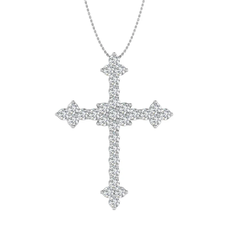 Heavy gem necklaces-1 Carat (ctw) Diamond Cross Pendant Necklace in Gold (Included Silver Chain)