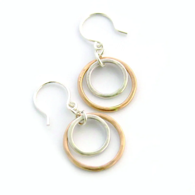 Patina bronze earrings-Double Take earrings