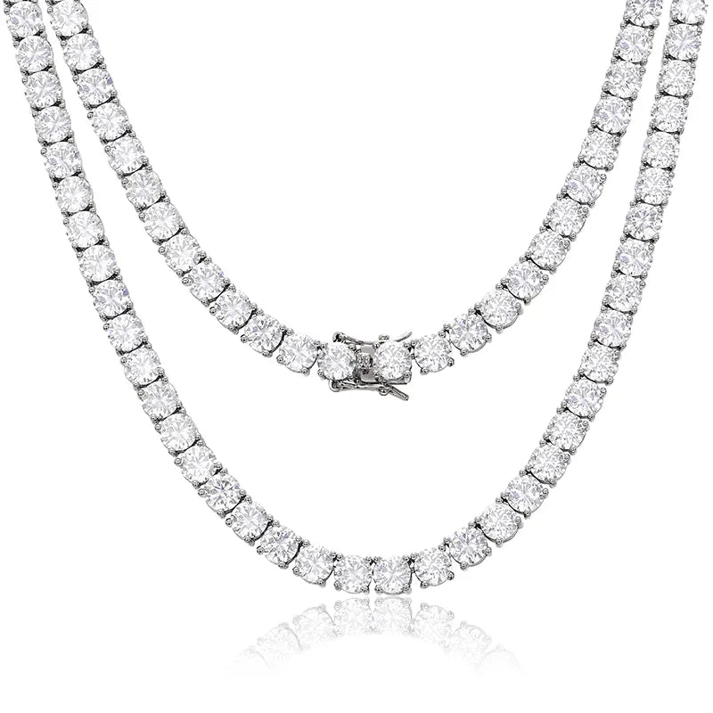 Soft cord necklaces-Moissanite Tennis Necklace - 4mm