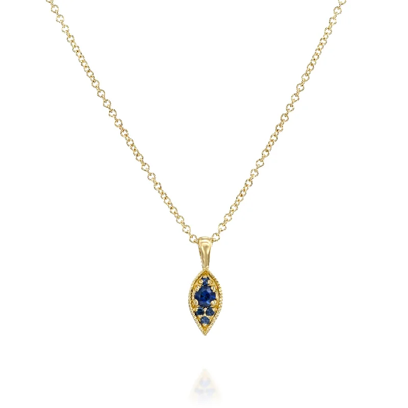 Sea wave necklaces-Jane Gold Necklace Sapphire