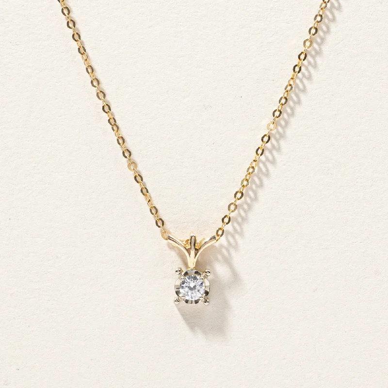 Tiered chain necklaces-Solitaire Diamond Pendant Necklace | 0.23ct | 18"|