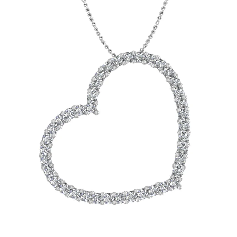 Woven knot necklaces-3/4 Carat Diamond Heart Pendant Necklace in Gold (Silver Chain Included)