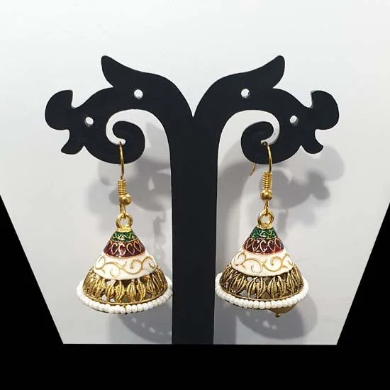 Overhand knot earrings-Kundan Earrings Fashion Jewellery