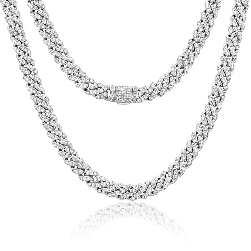 Tribal beaded necklaces-Moissanite Miami Cuban Chain Necklace - 6mm