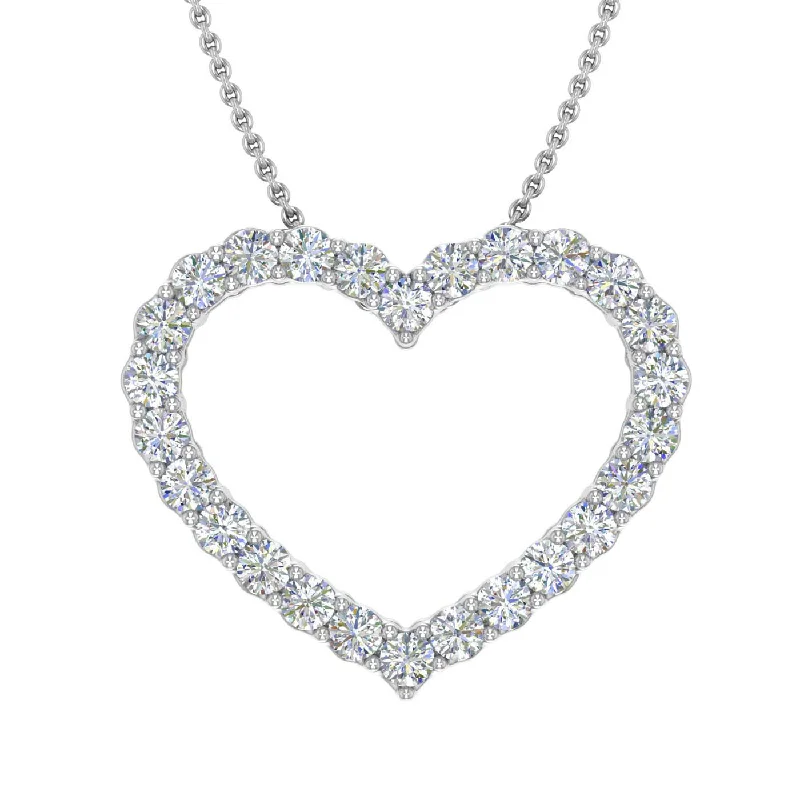 Sapphire stone necklaces-1/2 Carat Diamond Heart Pendant Necklace in Gold (Silver Chain Included)