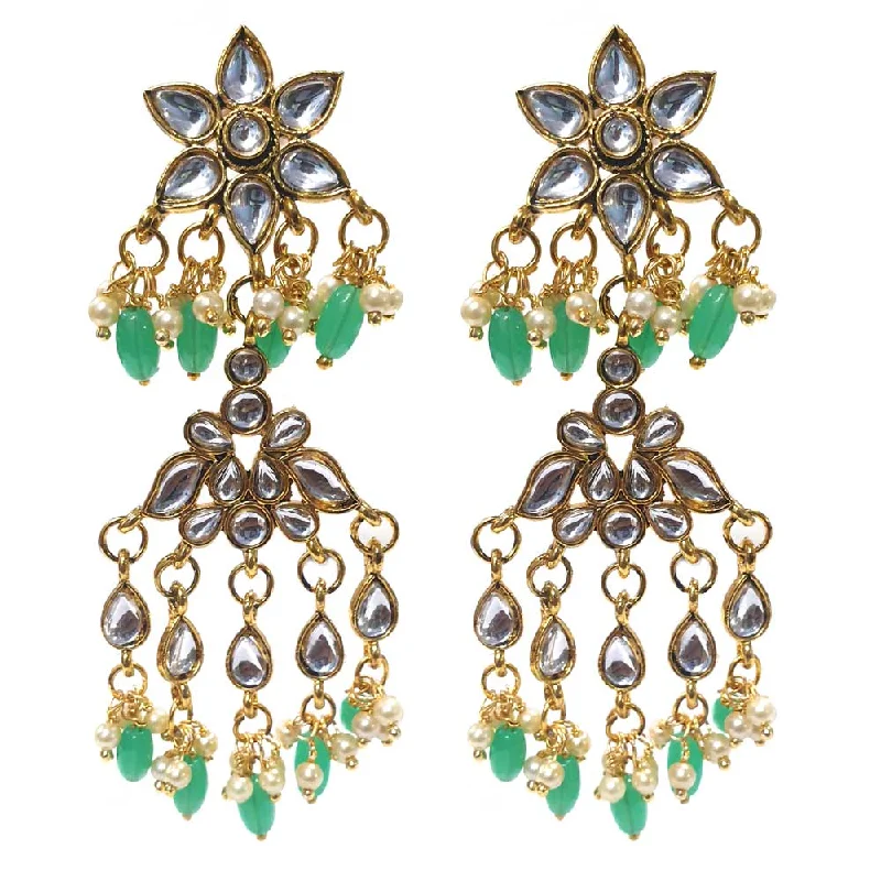 Classic flair earrings-FESTIVE COLLECTION' HANDMADE KUNDAN EARRINGS SOLD BY PER PAIR PACK' BIG SIZE 70-75 MM