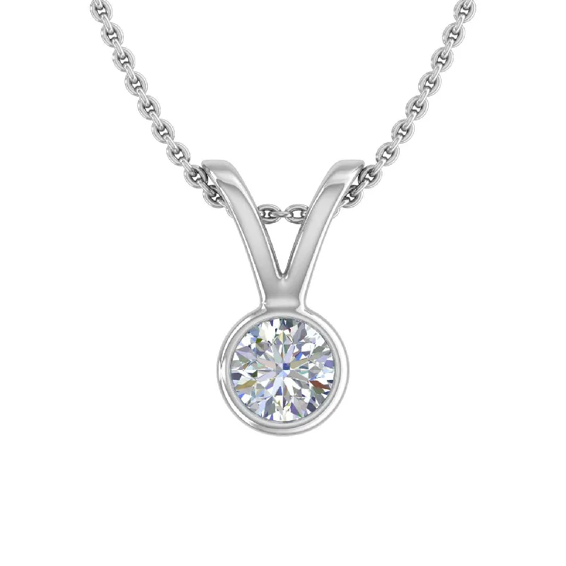 Victorian charm necklaces-1/5 Carat Diamond Solitaire Pendant Necklace in Gold (Included Silver Chain)