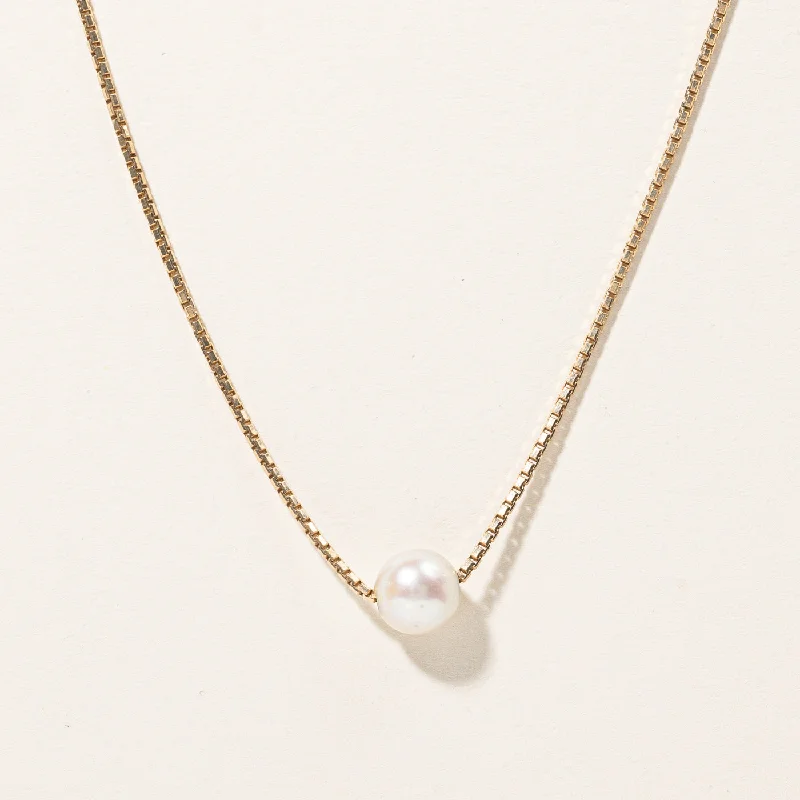 Faith charm necklaces-Pearl Pendant Necklace | 23"|