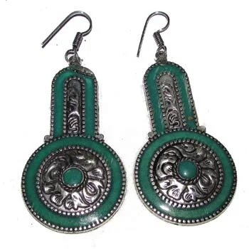 Bali tile earrings-Size 60x35mm Per pair Pack Nepali Earrings,