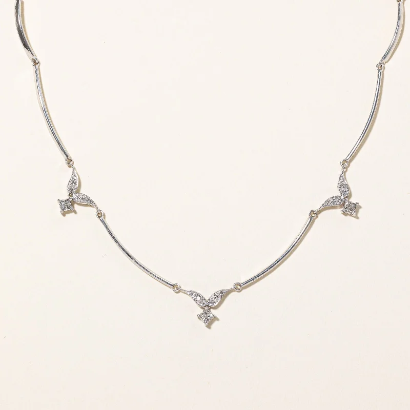 Fairy wing necklaces-Princess Cut Diamond Necklace | 0.47ctw | 18" |