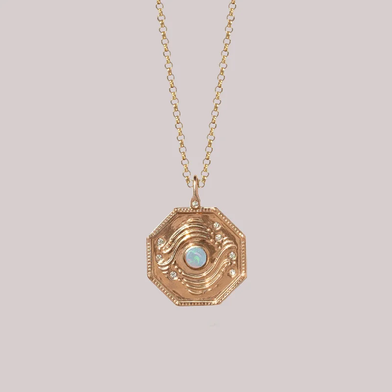 Sharp-line necklaces-GRAVITATIONAL PULL — Opal Talisman Charm