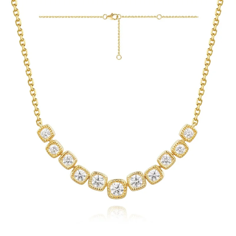 Faith charm necklaces-0.58 Ctw Link Diamond Necklace in 14 Karat Yellow Gold