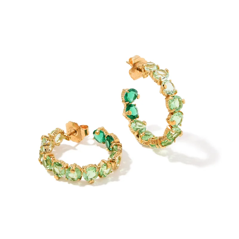 Victorian flair earrings-Halcyon Green Ombre Hoop Earrings