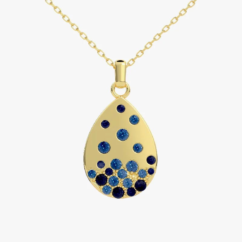 Spinel necklaces-Ombre Confetti Blue Sapphire Pendant