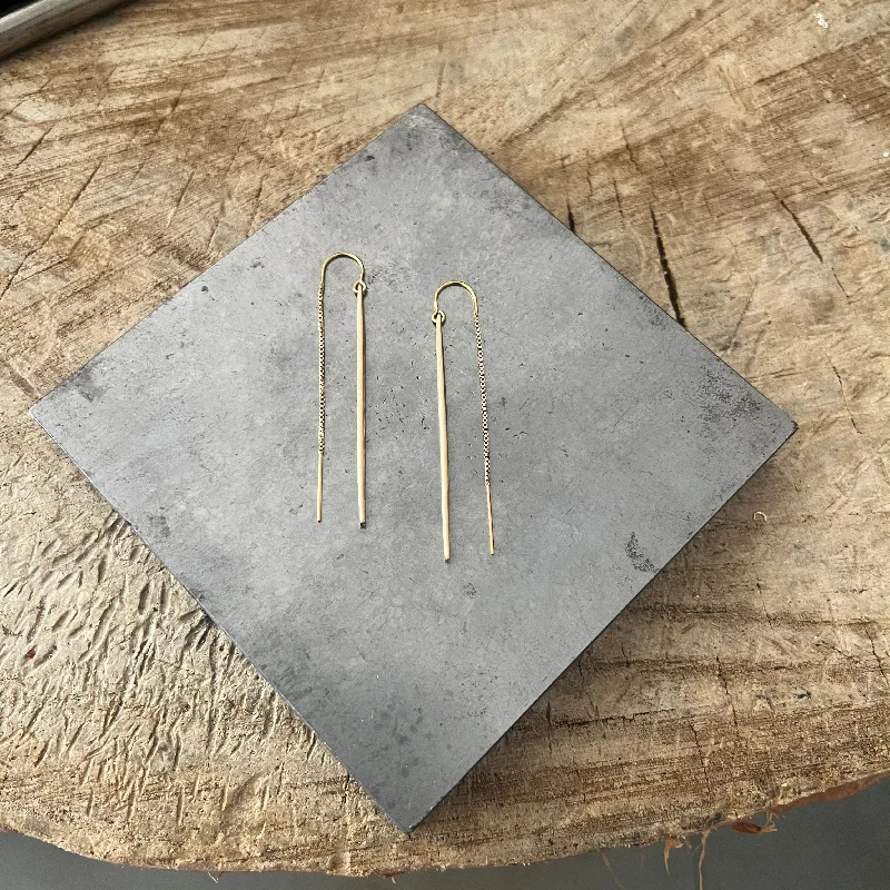 Polished art earrings-Stick Threaders