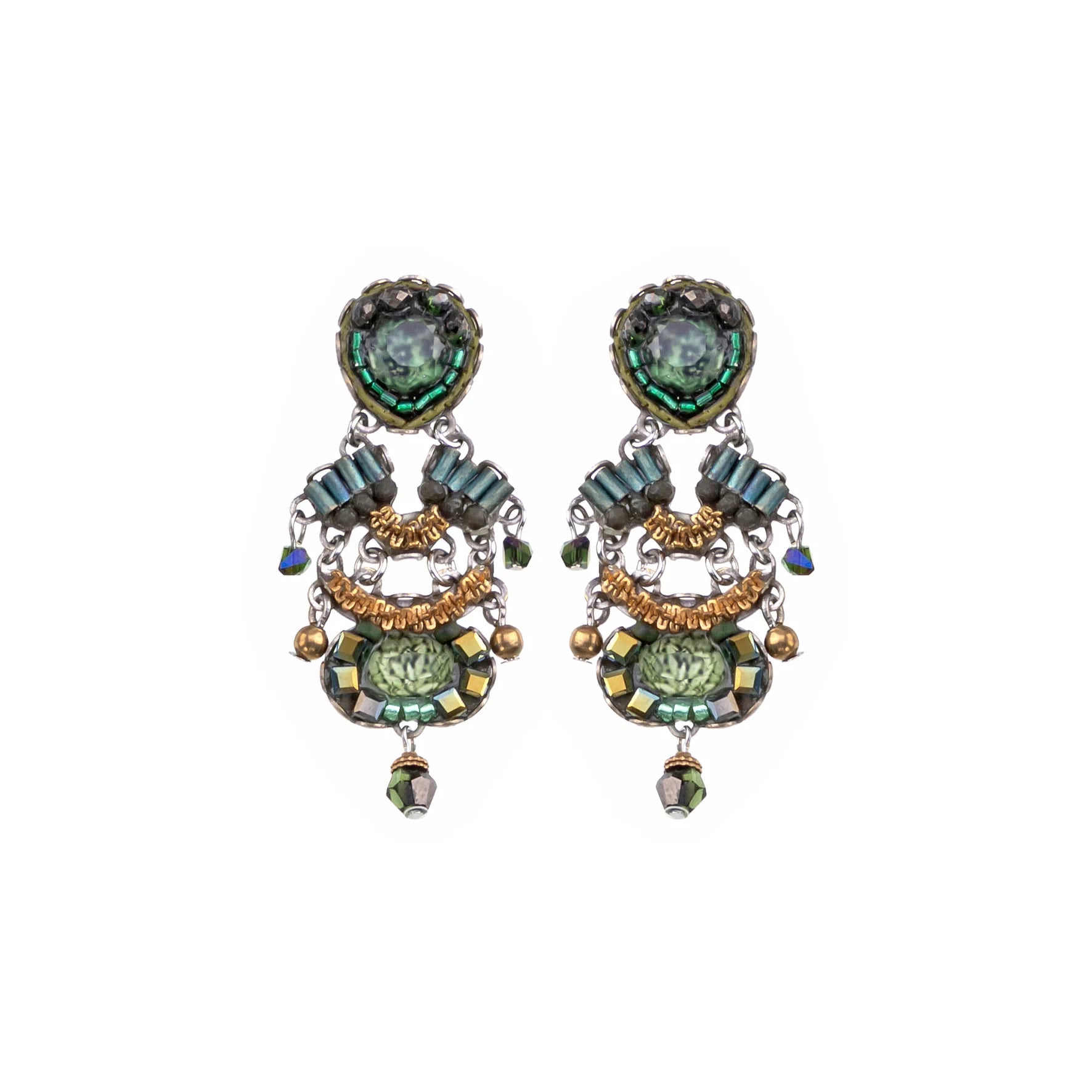 Classic flair earrings-Viridian Mood Set, Shanta Stud Earrings