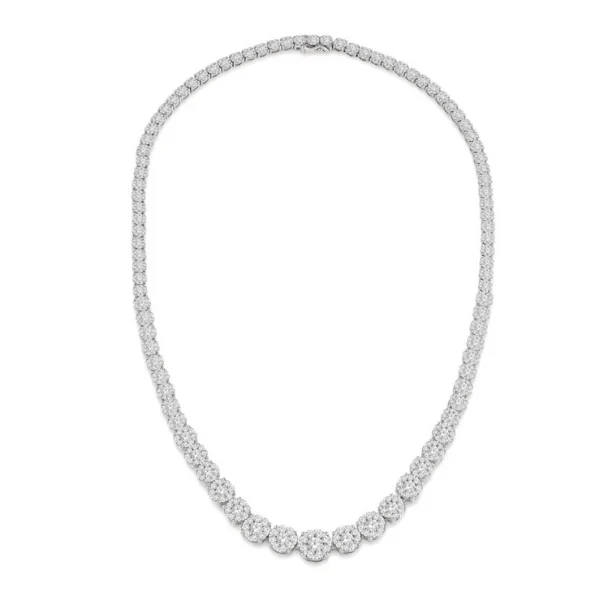 Six-strand necklaces-14k White Gold 12.00ctw Diamond Necklace