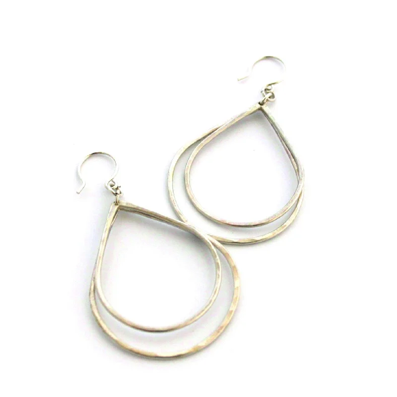 Tide shape earrings-Double Tear Drops