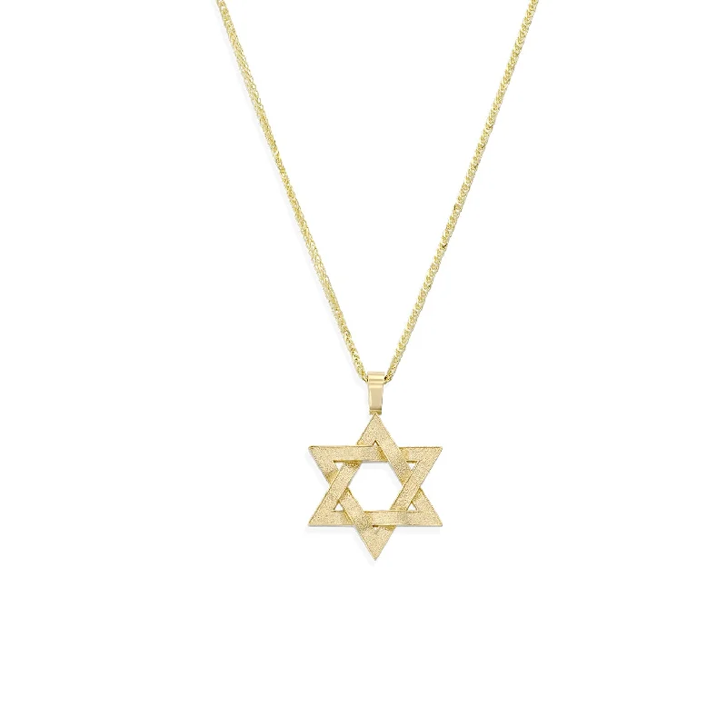 Leaf motif necklaces-Eliahu Star Of David Gold pendant