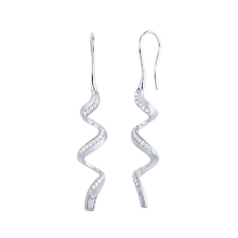 Jovian 18K Whitegold Ear Hangers w. Diamonds