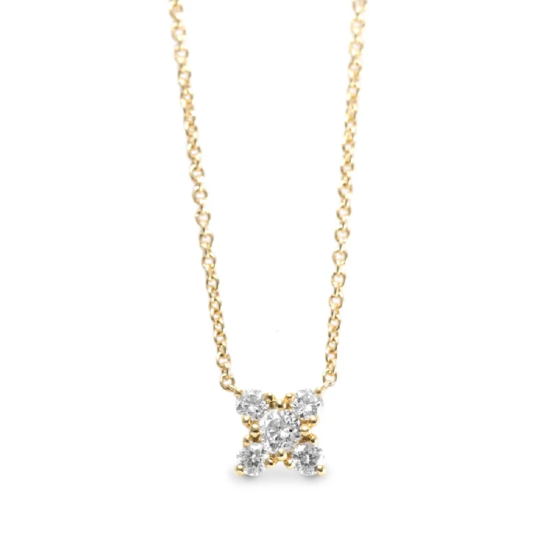 Angled design necklaces-Valentina Gold Necklace White Diamonds