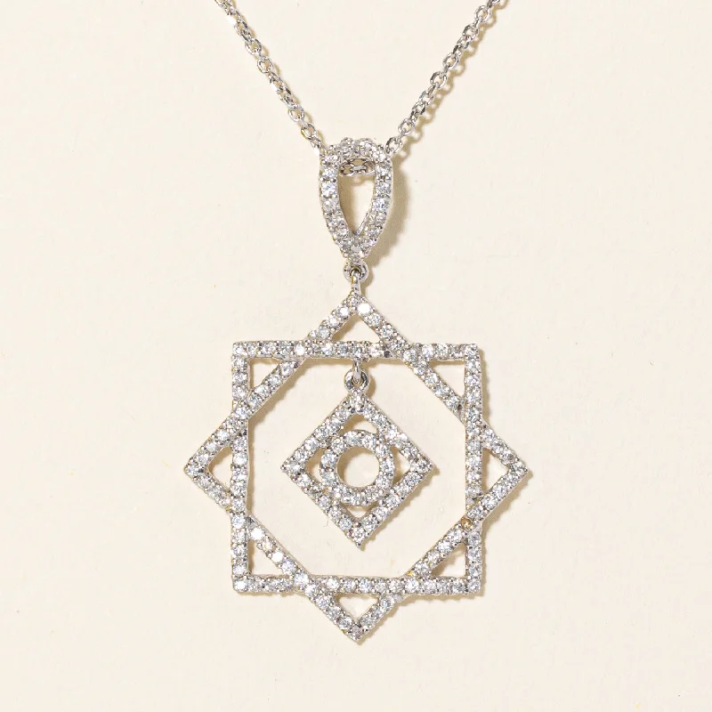 Sapphire stone necklaces-Diamond Pendant Necklace | 0.90ctw | 18" |