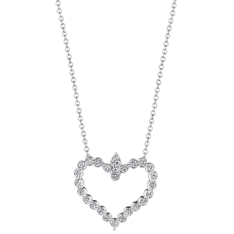 Bold cross necklaces-Verragio Hera Marquise Diamond Heart Pendant