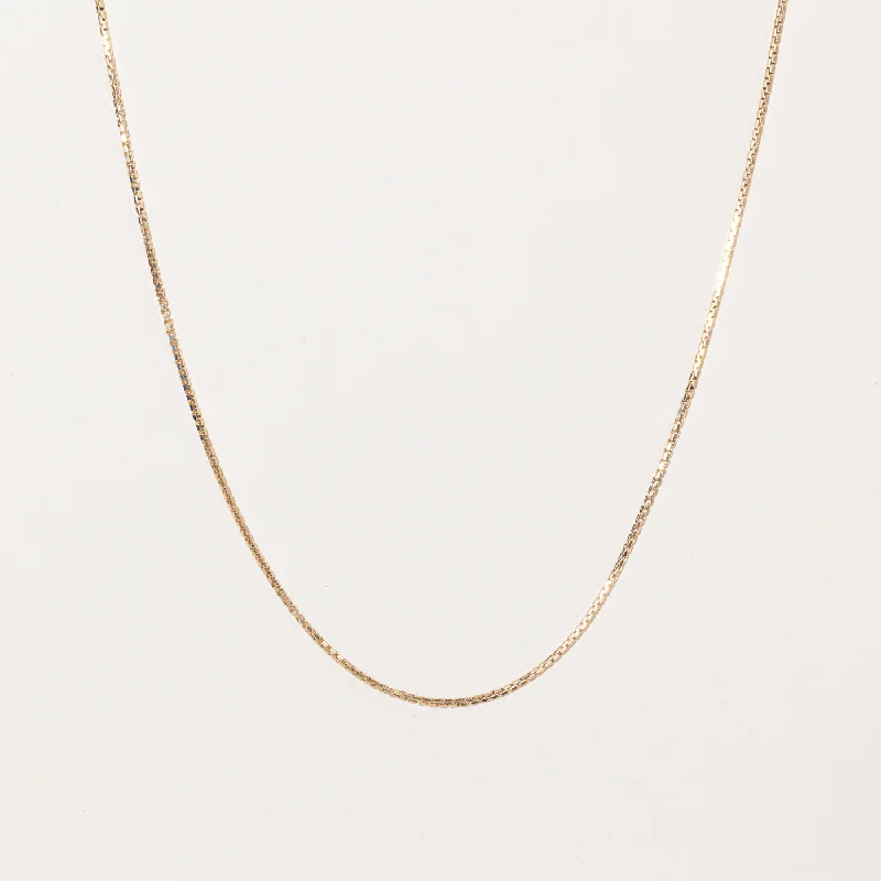 Tide pattern necklaces-10k Yellow Gold Box Link Chain | 18" |