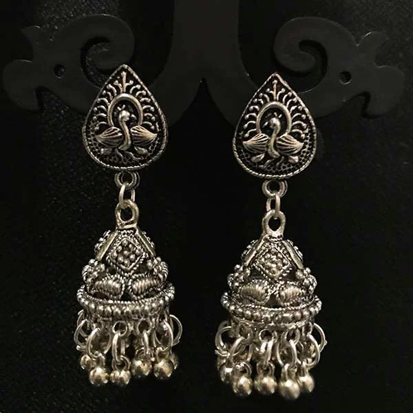 Smooth stud earrings-High Quality Indian Made Oxidized Jhumka Earring Sold by per Pair Pack