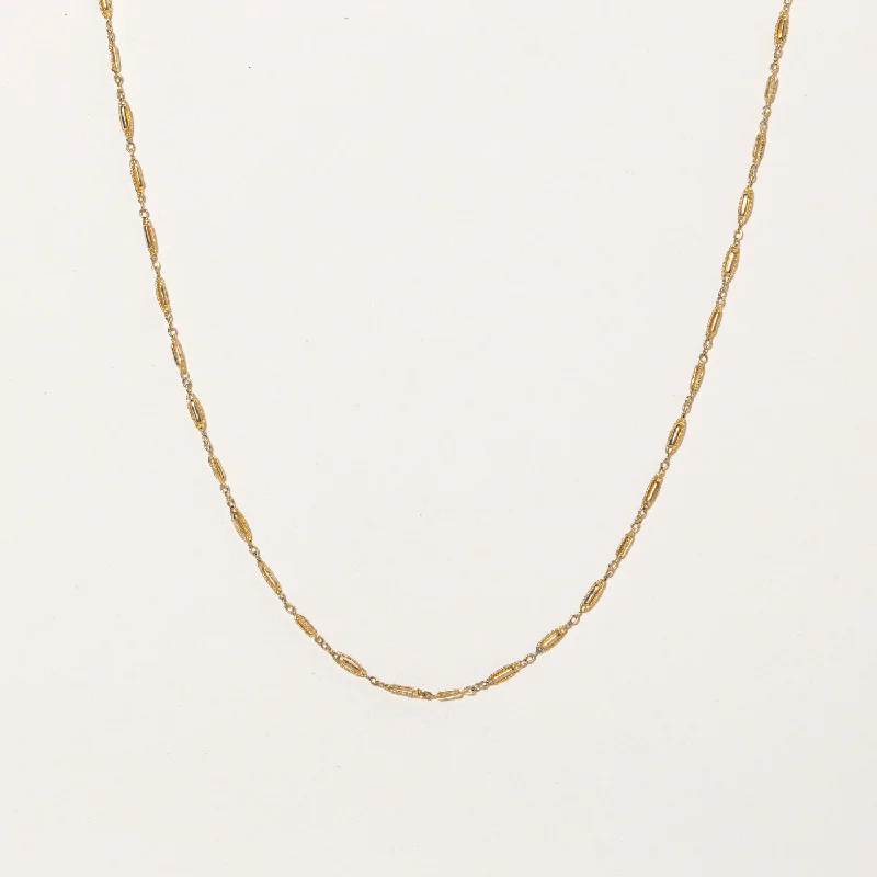 Onyx drop necklaces-14k Yellow Gold Bar Link Chain | 18" |