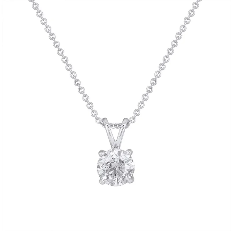 Sleek design necklaces-1.15 Carat Diamond Solitaire Pendant Necklace in Gold (Silver Cable Chain) - IGI Certified