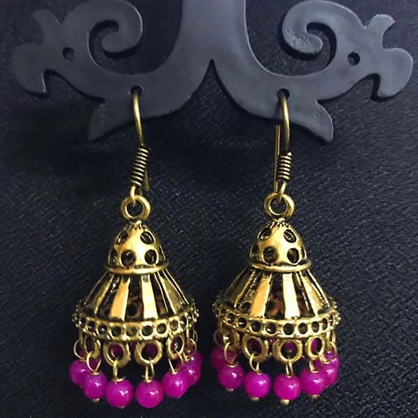 Victorian flair earrings-High Quality Indian Made Oxidized Jhumka Earring Sold by per Pair Pack