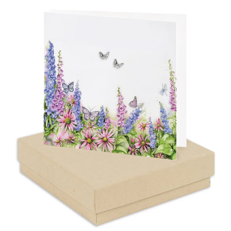 Sterling Silver Butterflies Stud Earrings with Meadow Card and Gift Box