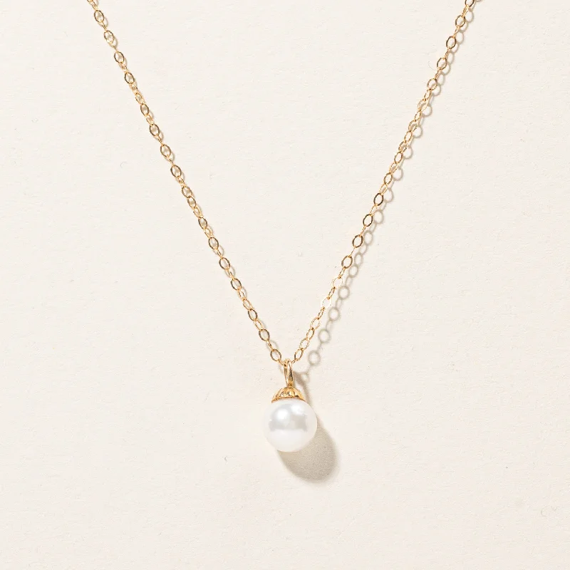 Cedar wood necklaces-Pearl Drop Pendant Necklace | 16"|