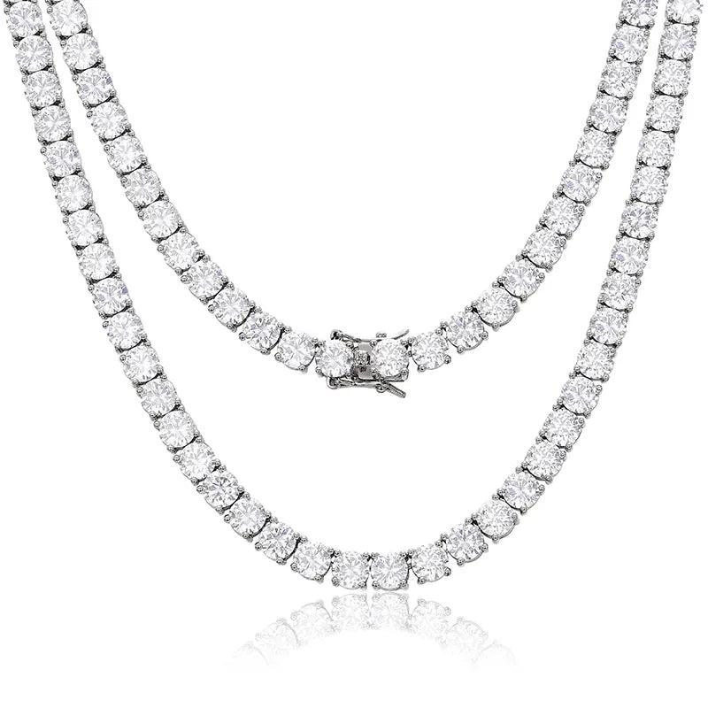 Tide shape necklaces-Lab Diamond Tennis Necklace - 6mm