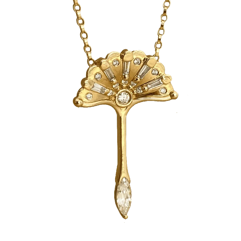 Tiered chain necklaces-Dandelion Wish Necklace | Oval Diamond