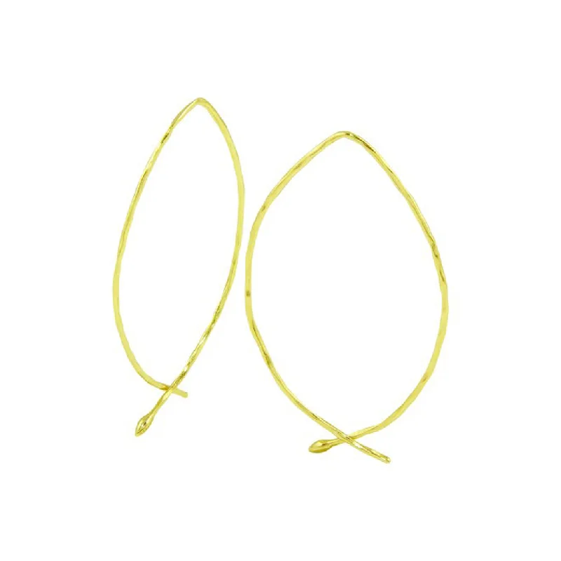 Heavy ring earrings-14k Gold Plated Wire Threader Earrings