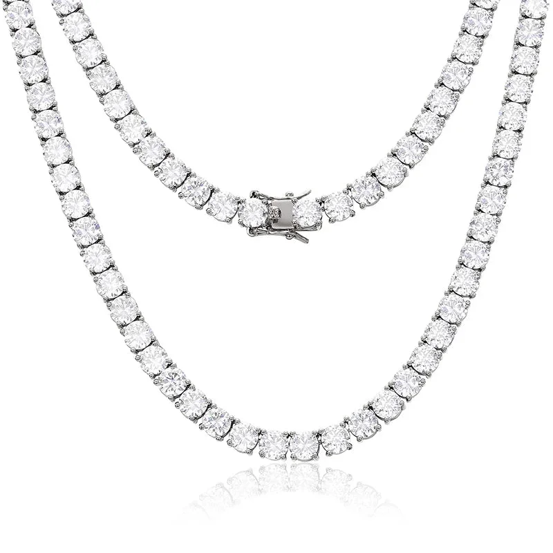 Sapphire stone necklaces-Moissanite Tennis Necklace - 6mm