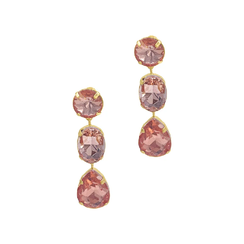 Glossy gold earrings-Sherbert Drop Earrings