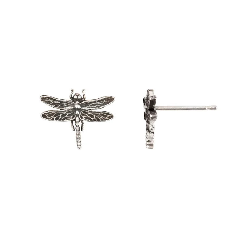 Braided cord earrings-Dragonfly Stud