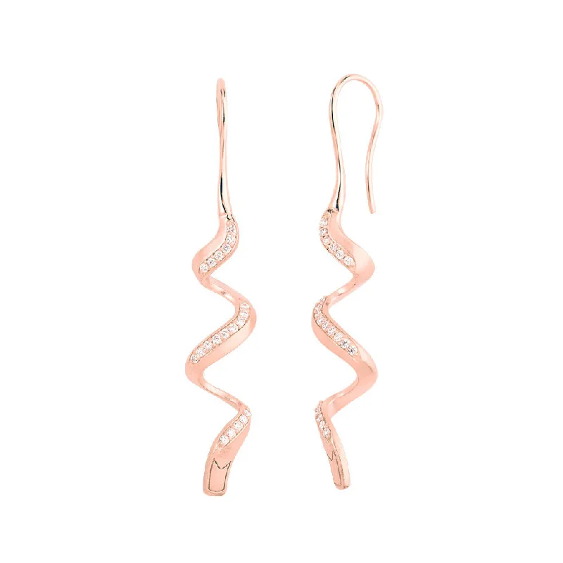 Jovian 18K Rosegold Ear Hangers w. Diamonds