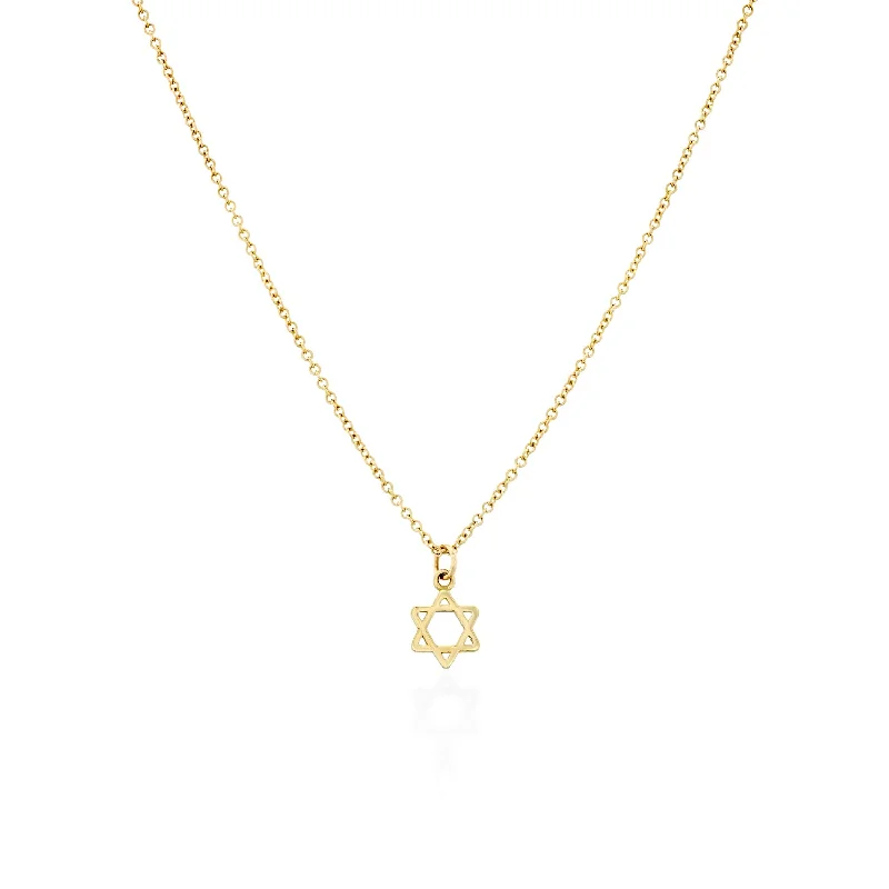 Polished bead necklaces-Nova Star Of David Gold Necklace