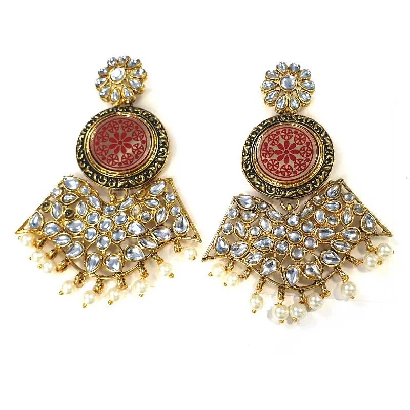 Fox wing earrings-Festive Collection' Handmade Kundan Earrings Sold By Per Pair Pack' Big size 80-90 MM