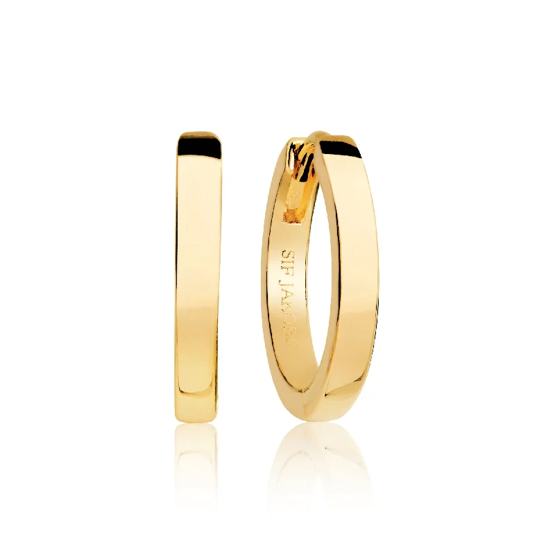 Ellera Pianura Grande Gold Plated Hoops 11mm